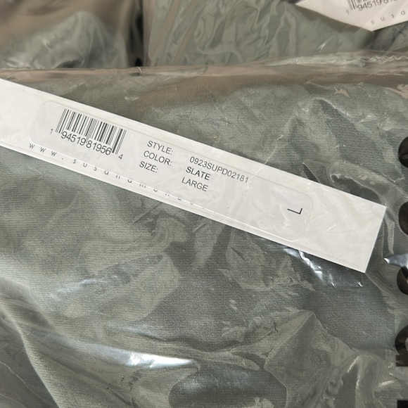 Susana Monaco NWT Cross back Long Sleeve Dress in Slate (Grey-Green) - Picture 6 of 9